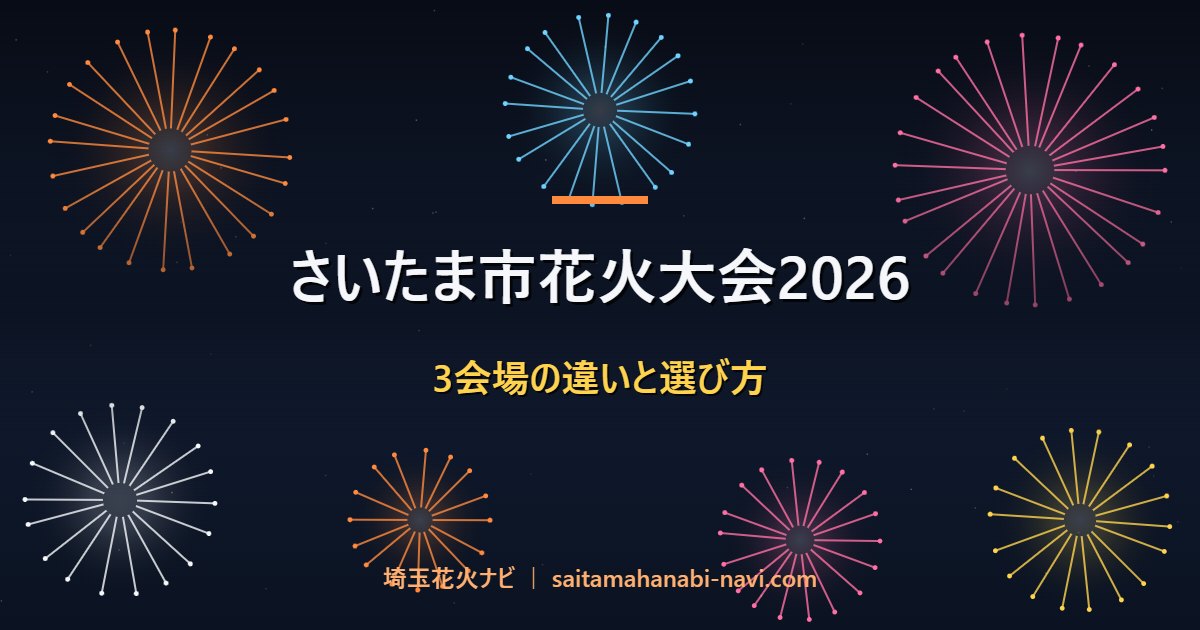 さいたま市花火大会2026 3会場の違いと選び方