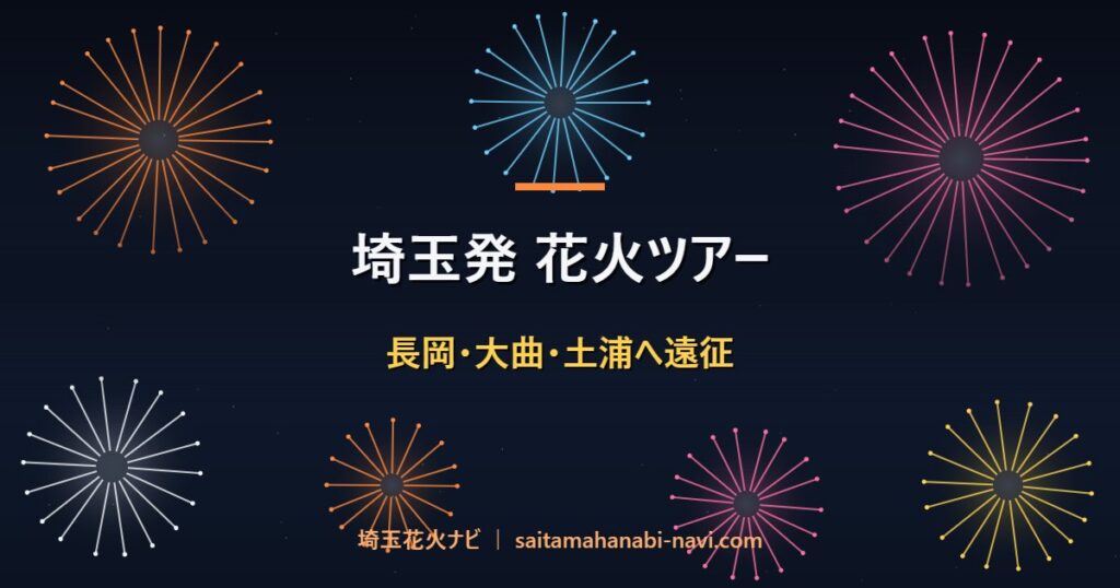 埼玉発 花火ツアー 長岡・大曲・土浦へ遠征